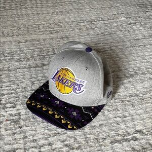 New Era Lakers Gray and Purple Patterned Cap